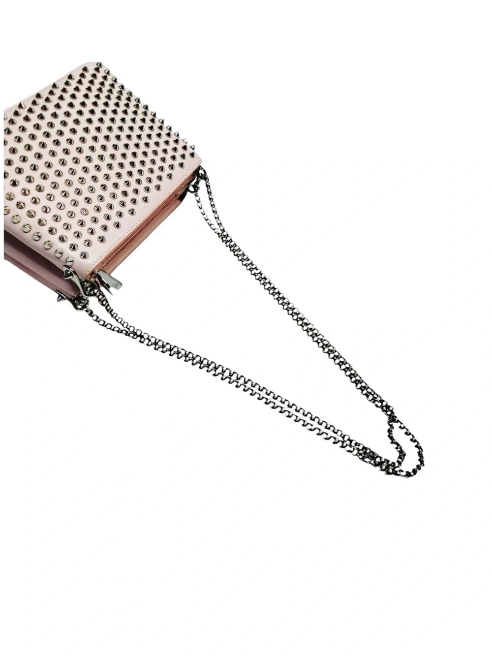 Christian Louboutin Studded Small Triloubi Chain Shoulder Bag iBallerina Pink